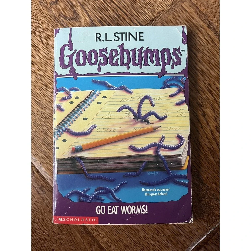 Vintage Goosebumps 1990s #21 Go Eat Worms R.L. Stine, 1st Edition,Good Condition